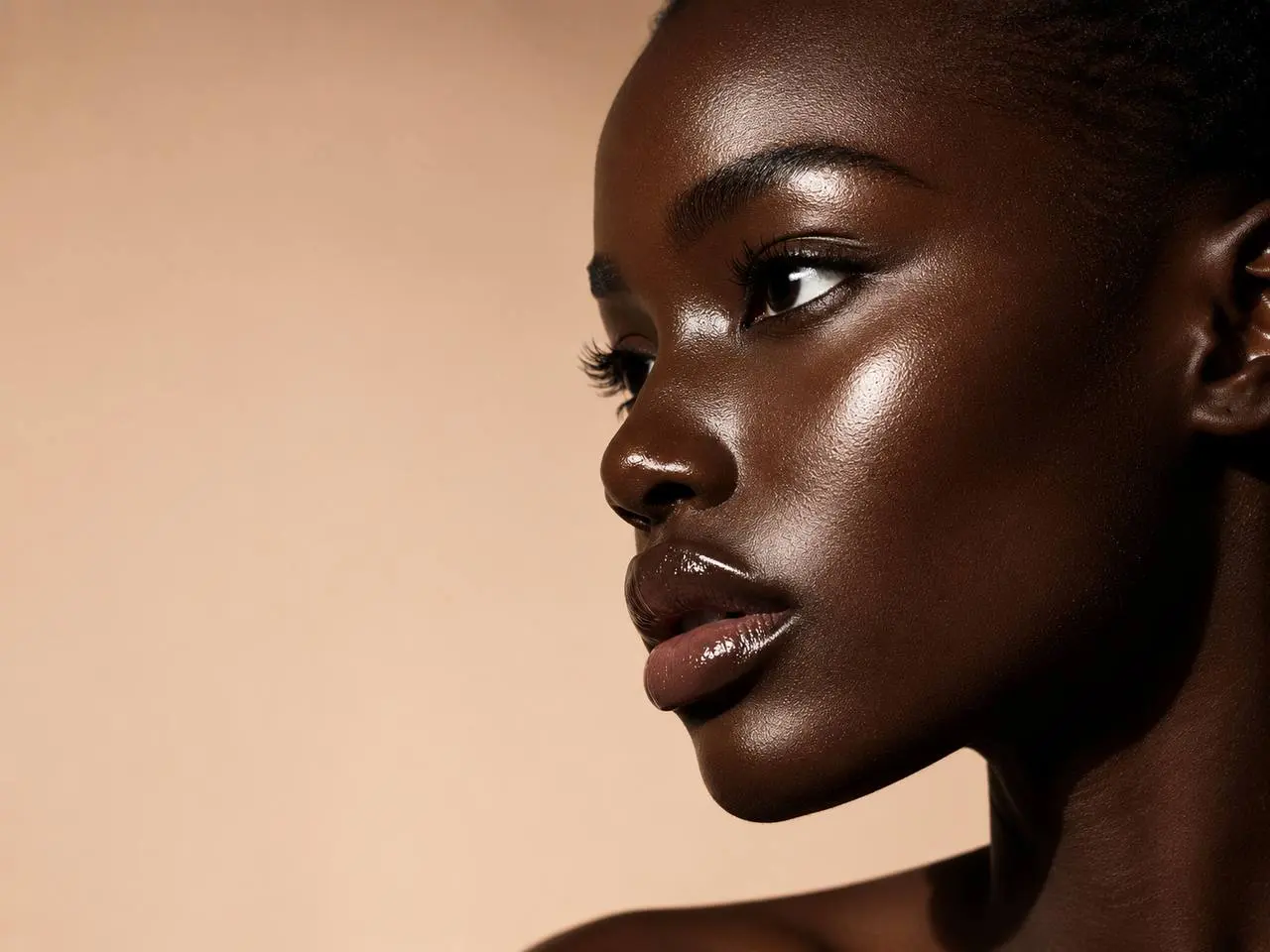 BrightQuests beauty model in a close editorial portrait